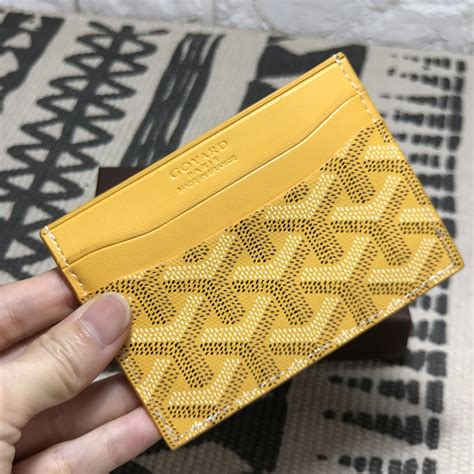 goyard card holder yellow|authentic goyard card holder.